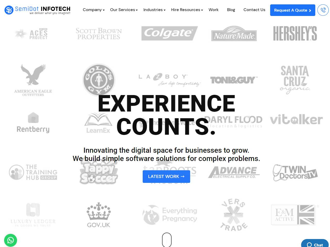Screenshot of the Semidot website