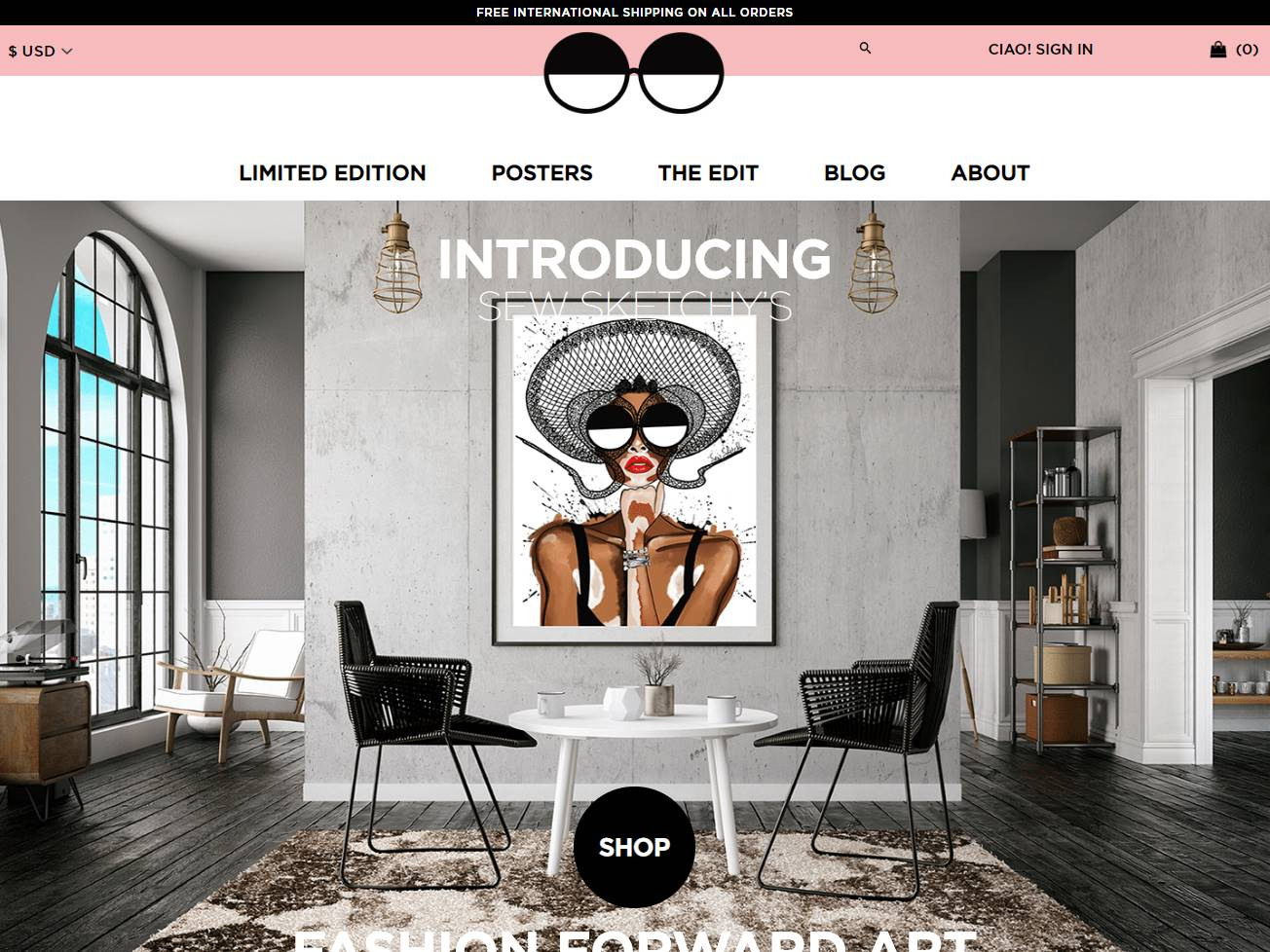 Screenshot of the Sew Sketchy website