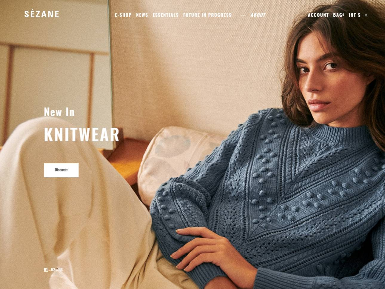 Screenshot of the Sézane website