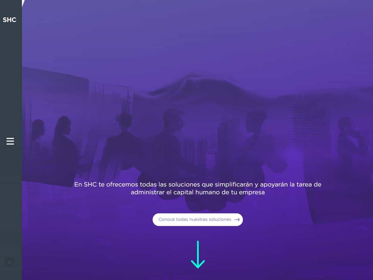 Screenshot of the SHC website