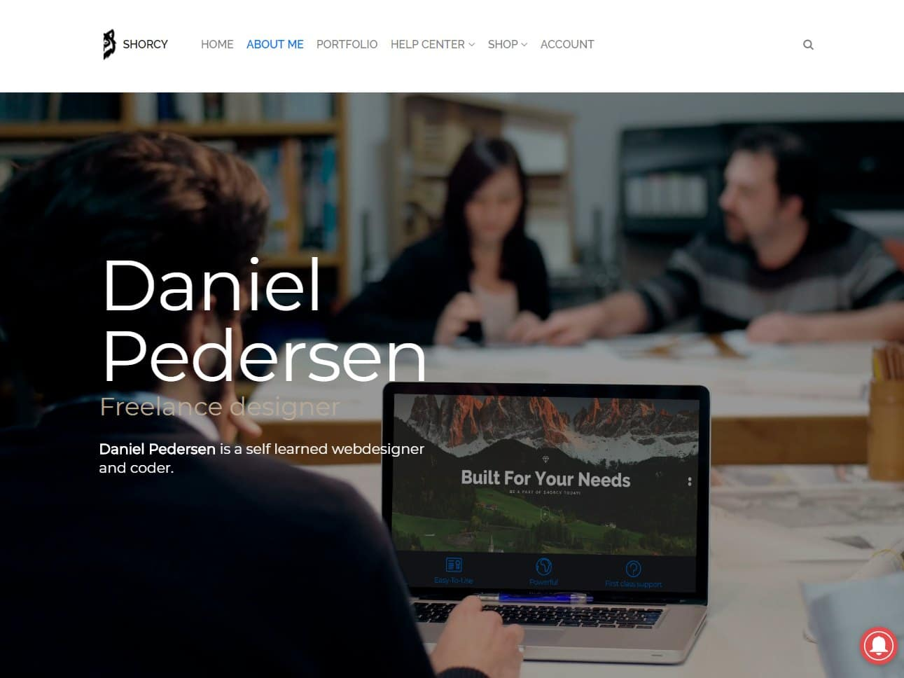 Screenshot of the Shorcy website