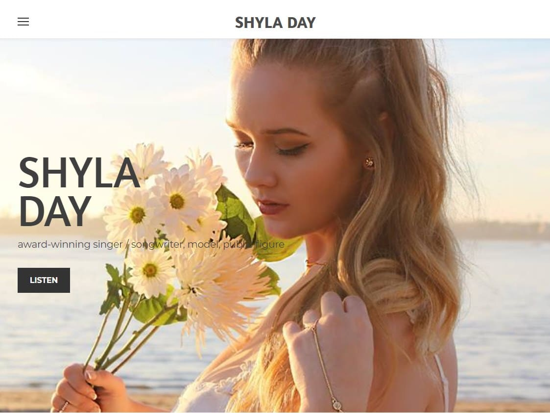 Screenshot of the Shyla Day Official website