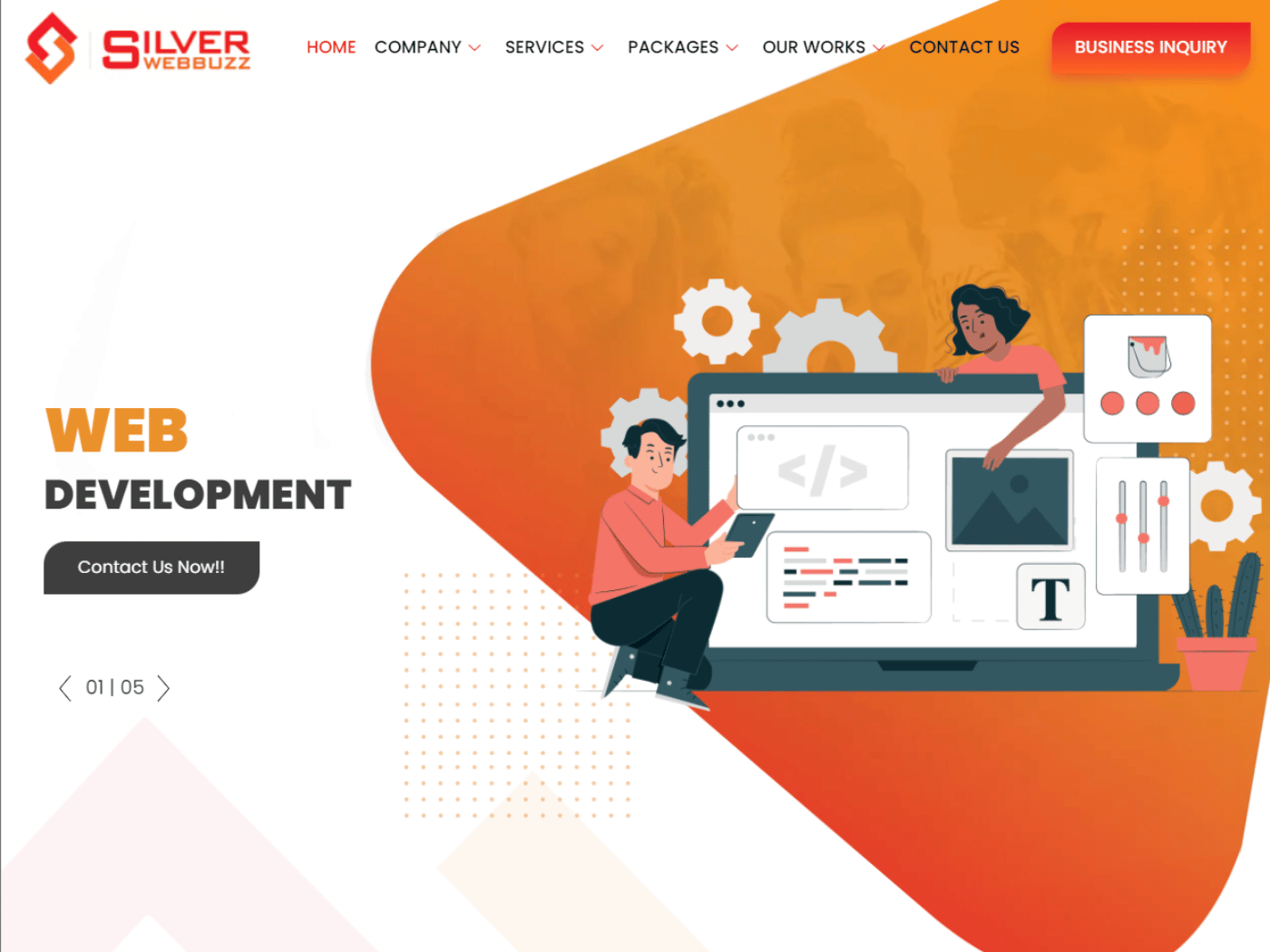 Screenshot of the Silver Webbuzz PVT LTD website
