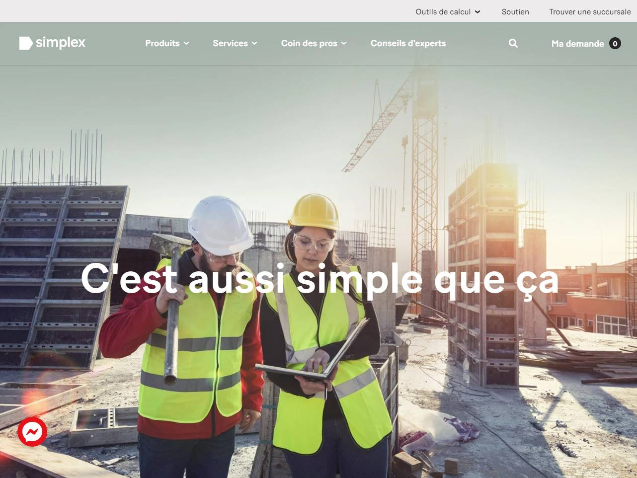 Screenshot of the Simplex Tool Rental: Equipment, Branches and Online Requests website