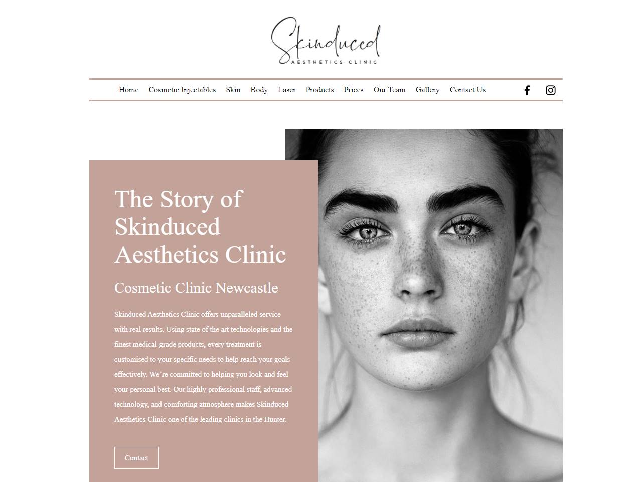 Screenshot of the Skinduced Aesthetics Clinic: Laser and Skin Treatments in Cameron Park website