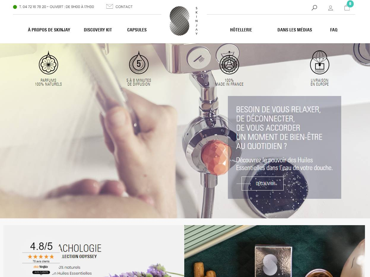 Screenshot of the SkinJay website