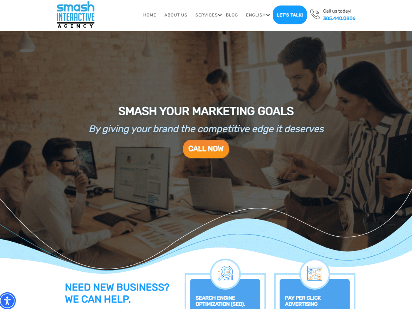 Screenshot of the Smash Interactive Agency website