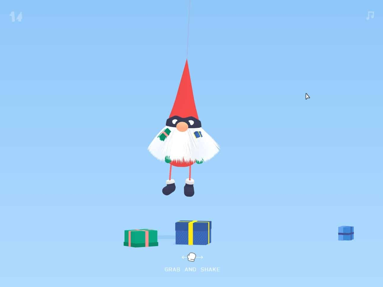 Screenshot of the Sneaky Santa website