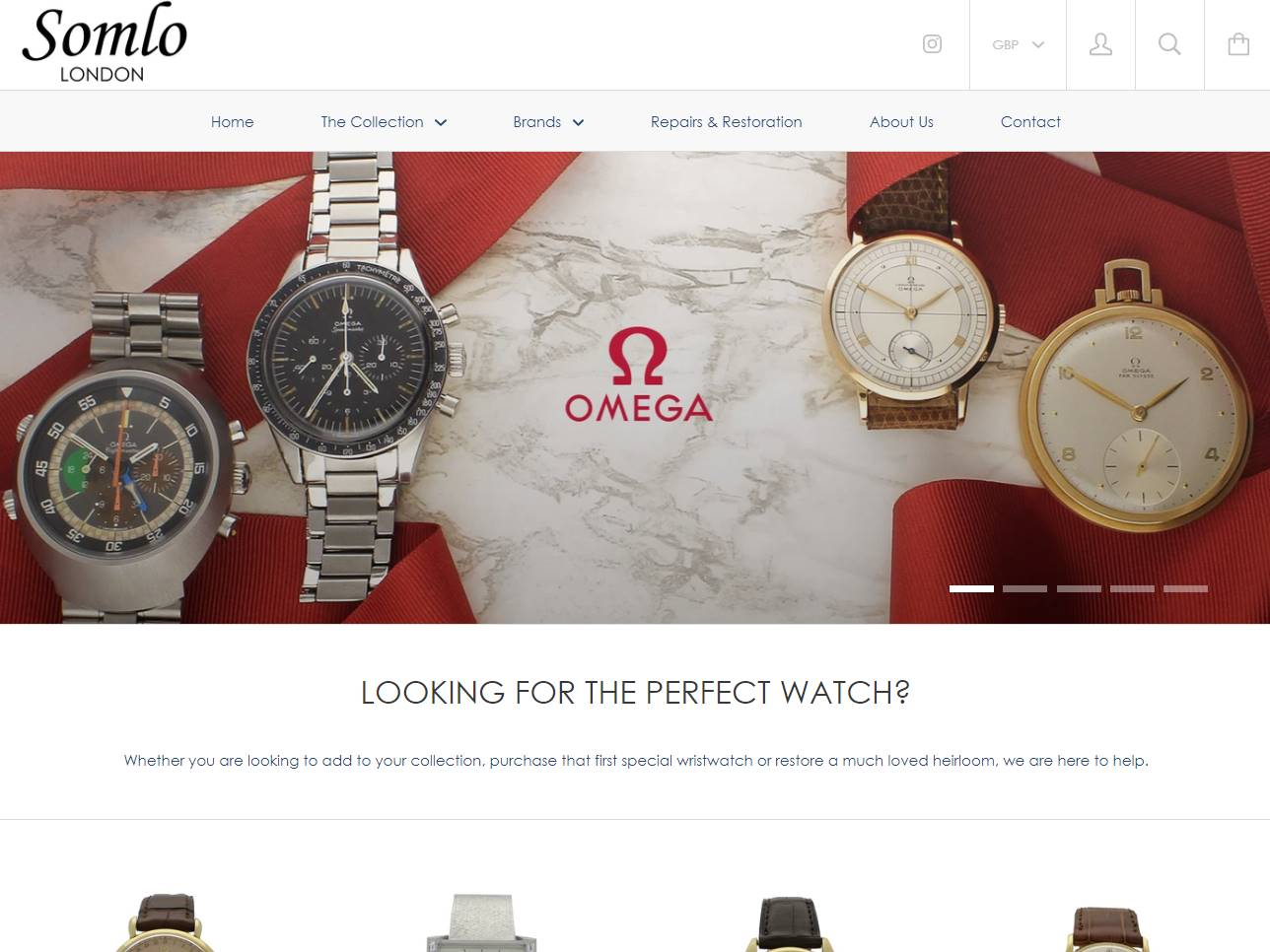 Screenshot of the Somlo Antiques website