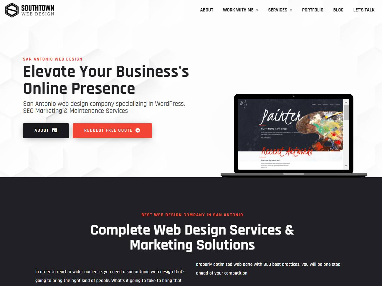 Screenshot of the Southtown Web Design: Owner Led WordPress Work in San Antonio website