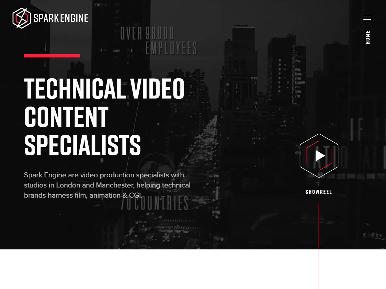Screenshot of the Spark Engine website