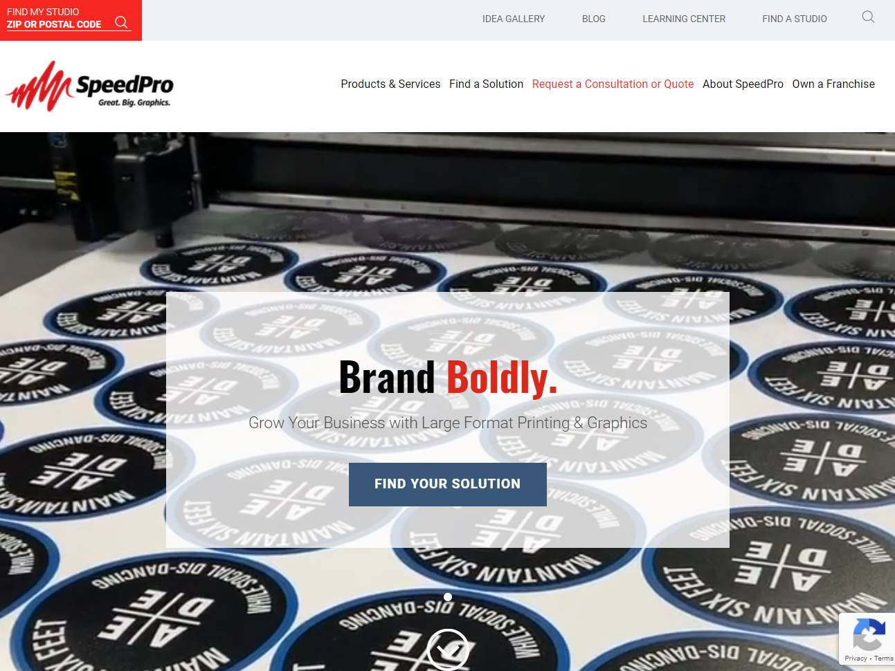 Screenshot of the SpeedPro website