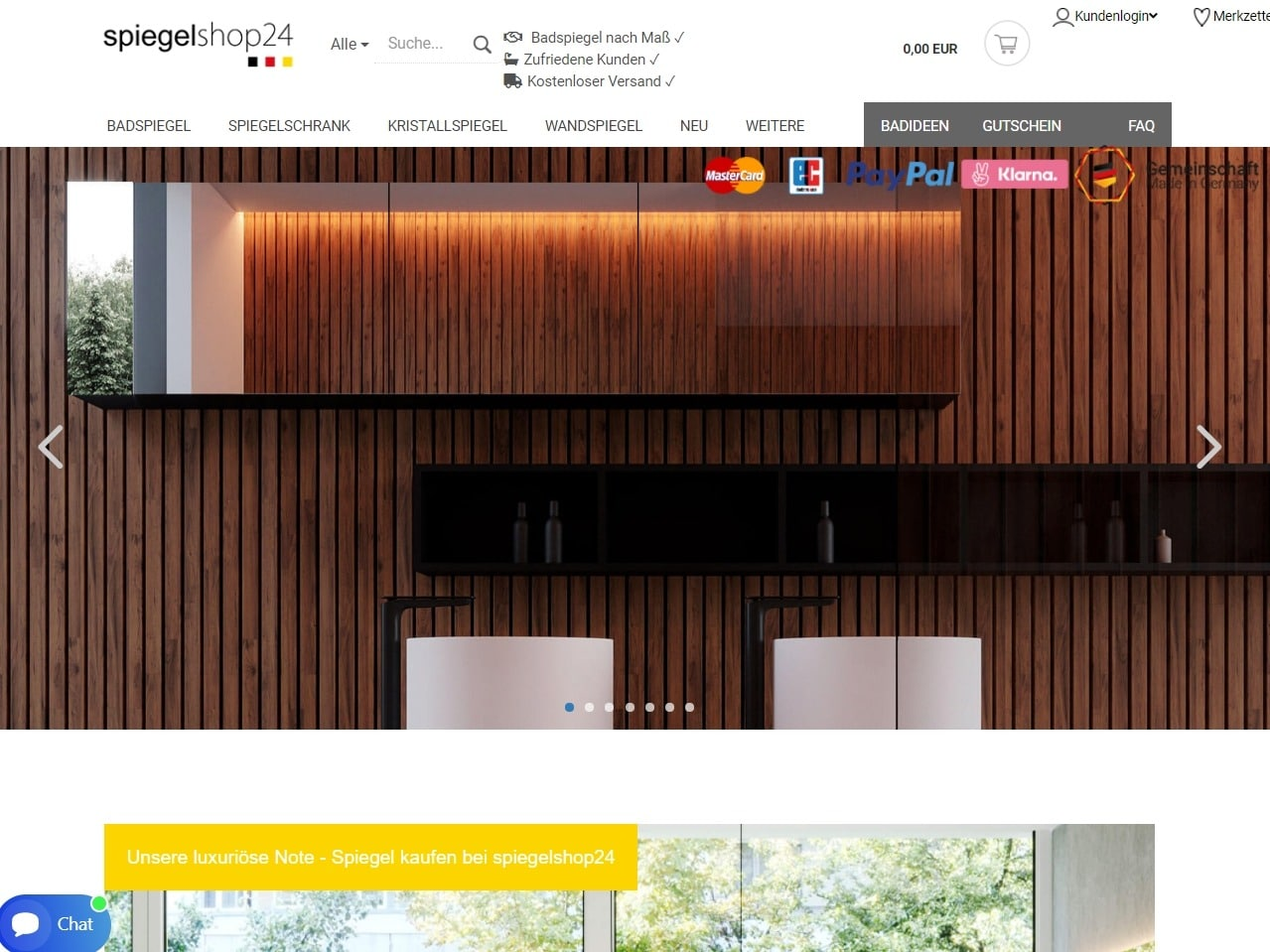 Screenshot of the Spiegelshop24 website