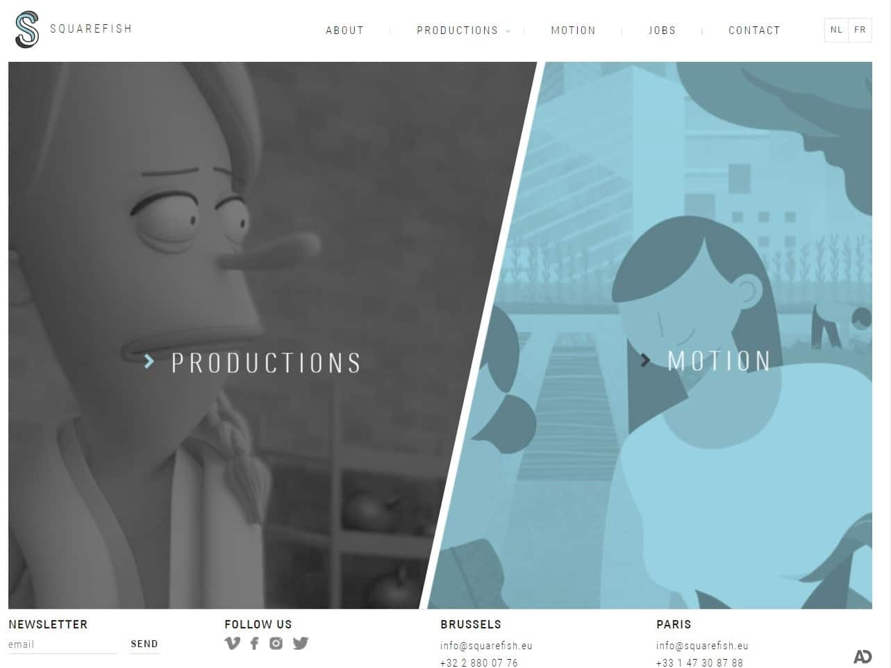 Screenshot of the Squarefish website