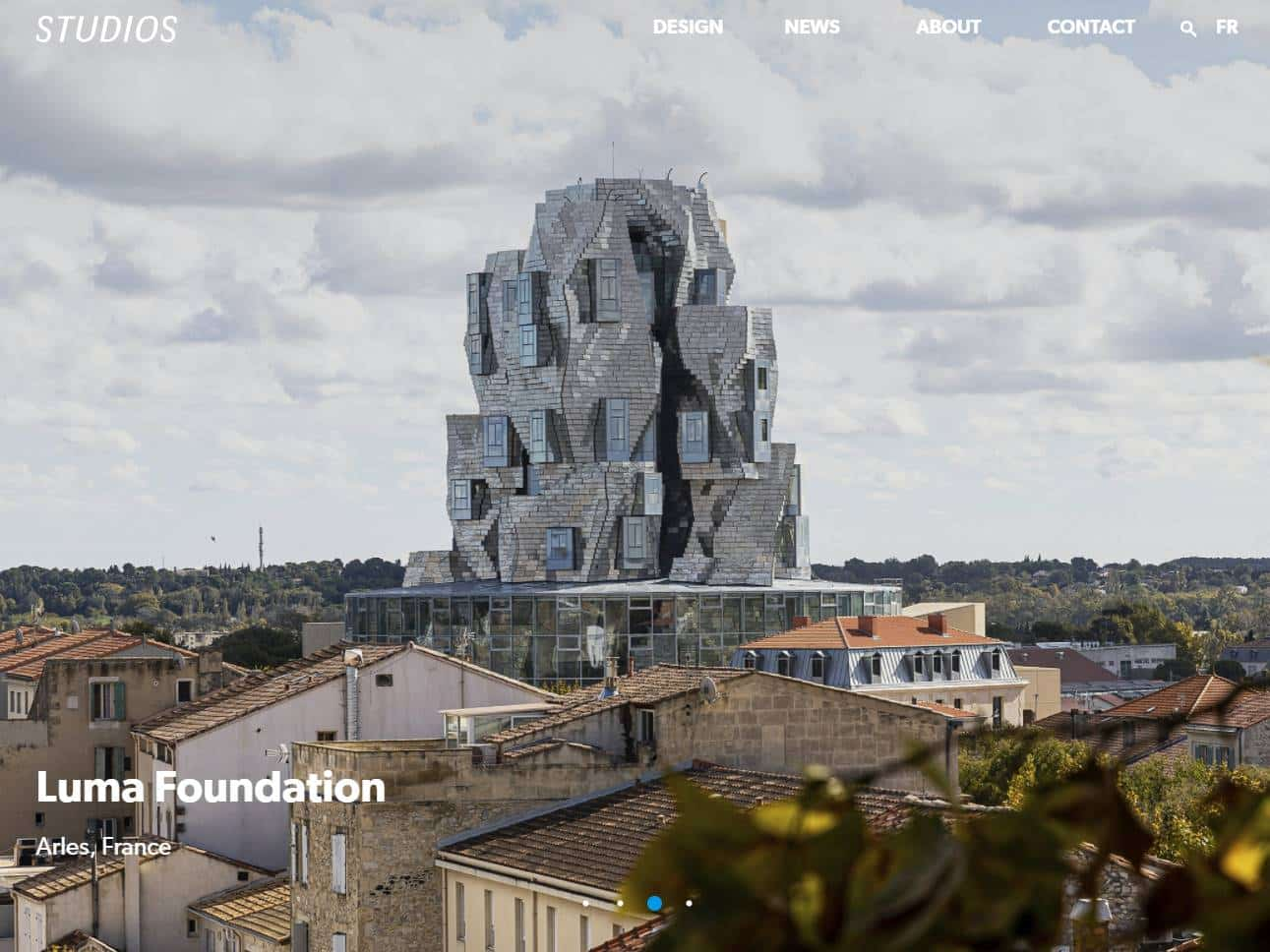 Screenshot of the STUDIOS Architecture website