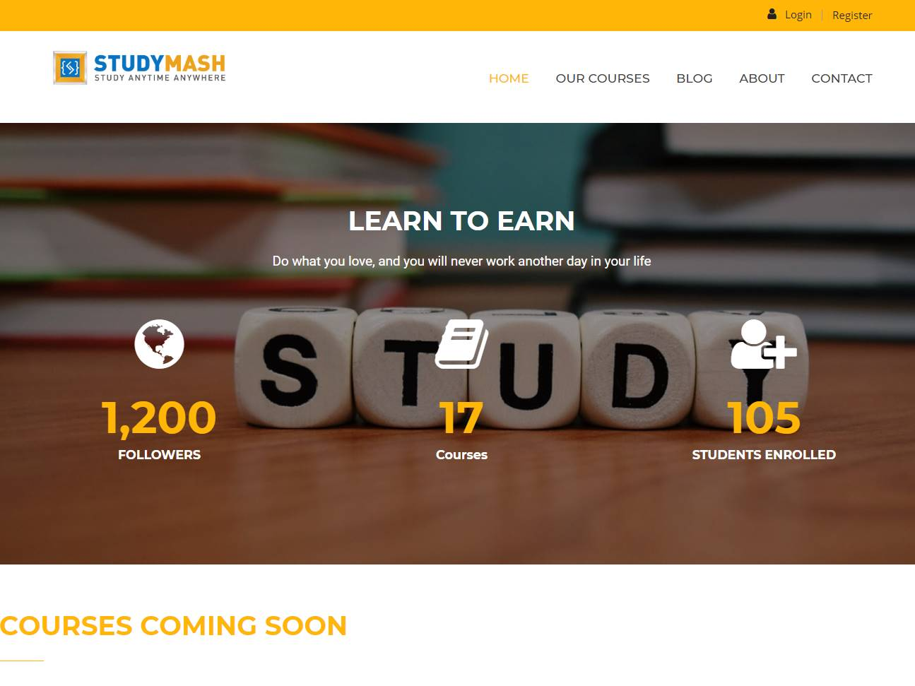 Screenshot of the Studymash website