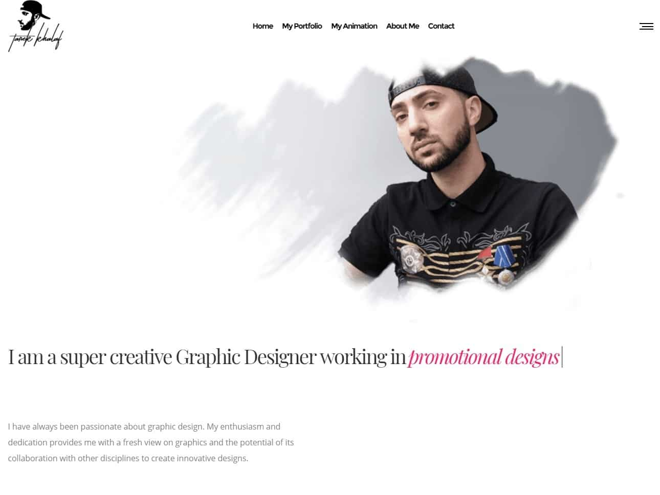 Screenshot of the Tarek Khalaf website