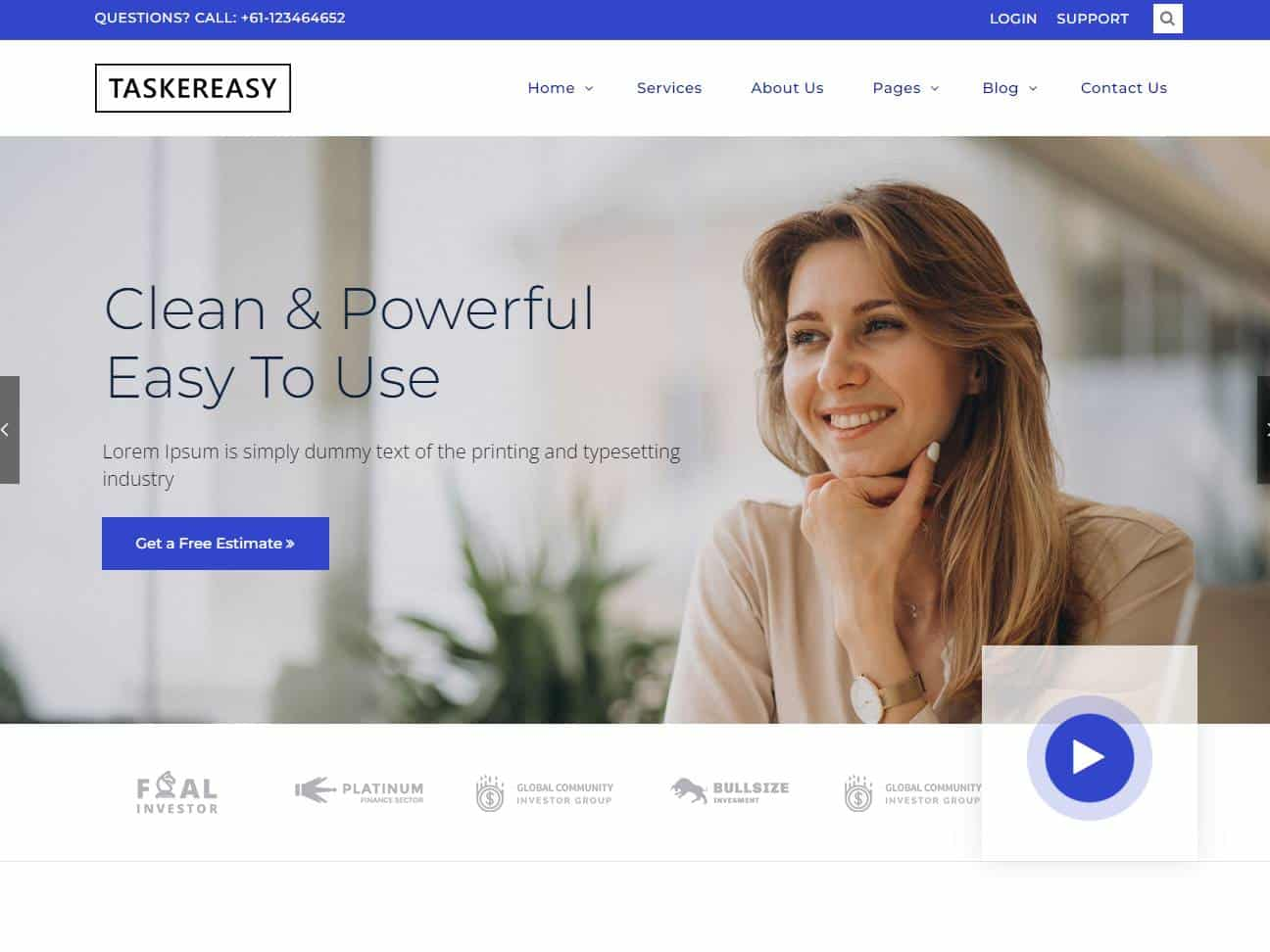 Screenshot of the Taskereasy website