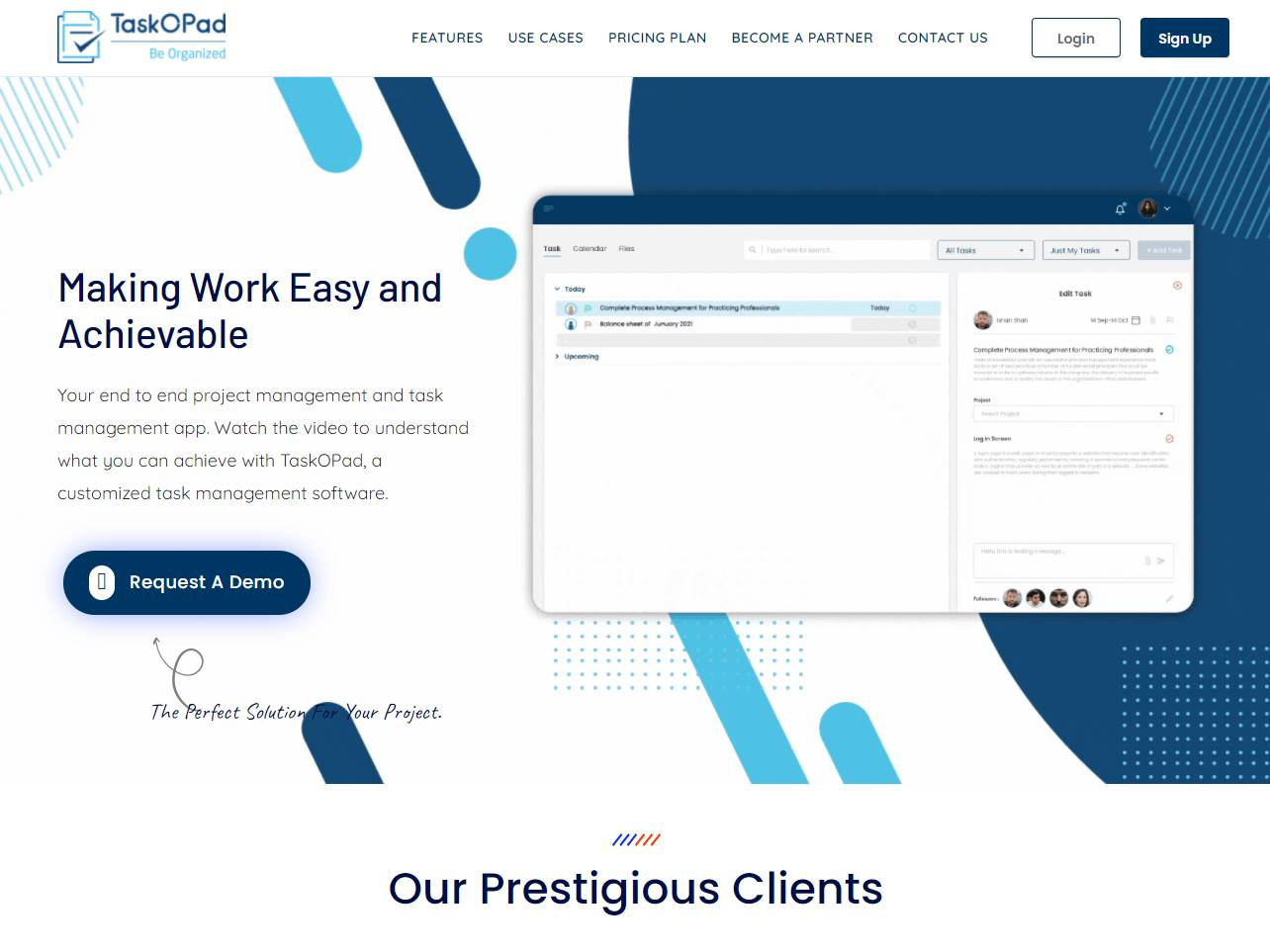 Screenshot of the TaskOPad website