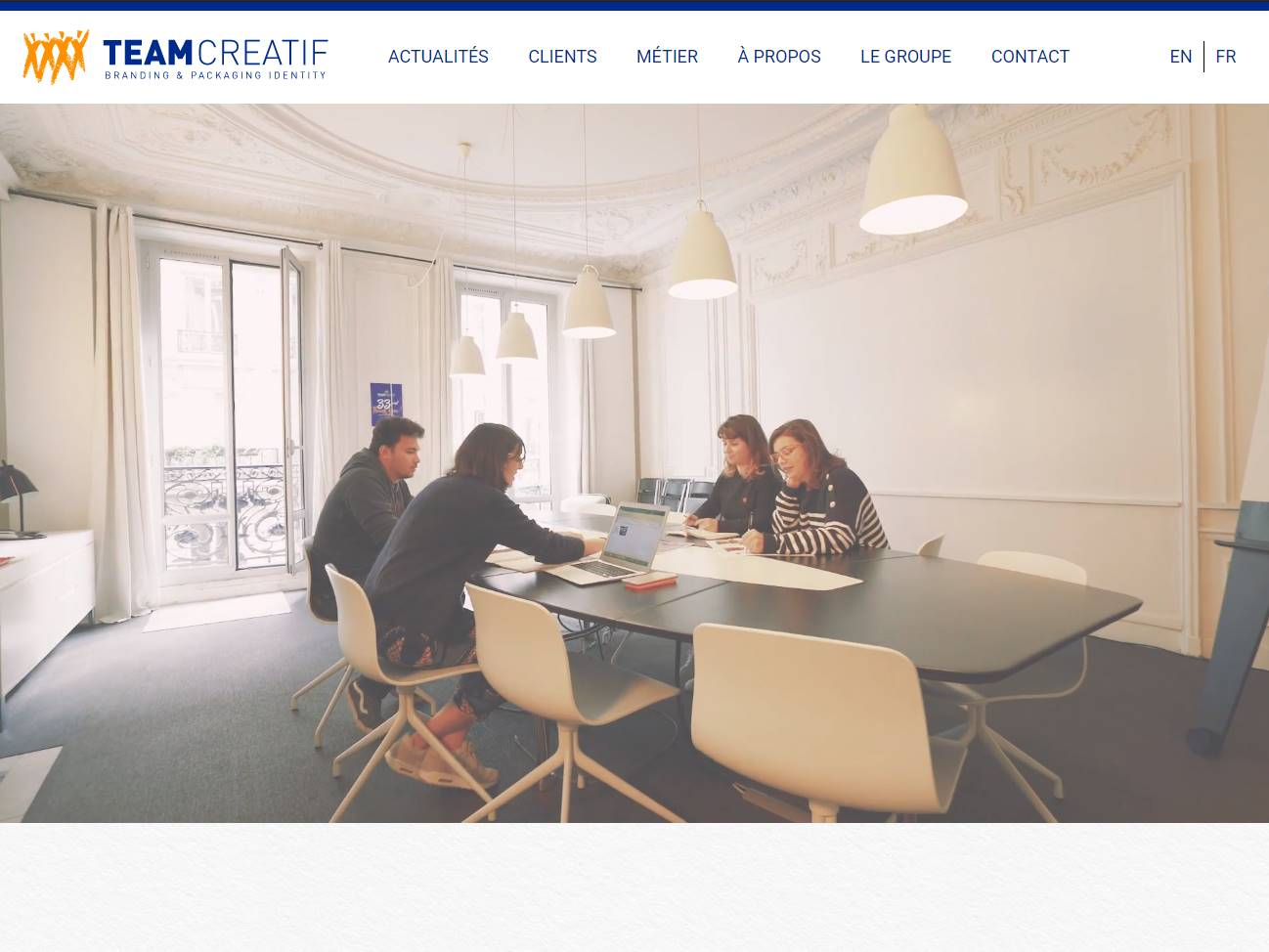 Screenshot of the Team Creatif website