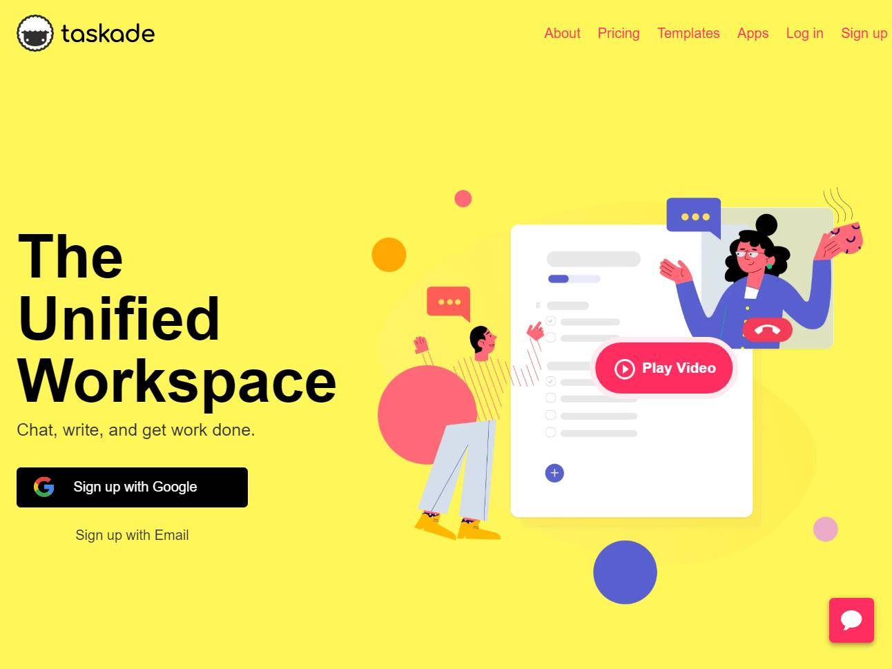 Screenshot of the Team Taskade website
