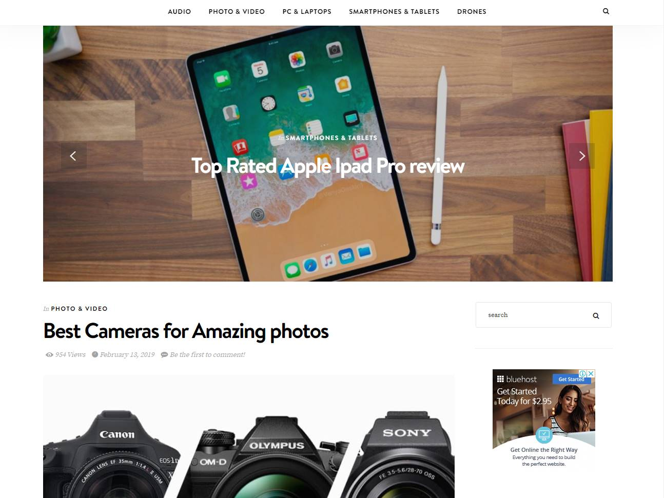 Screenshot of the Tech4Blog website