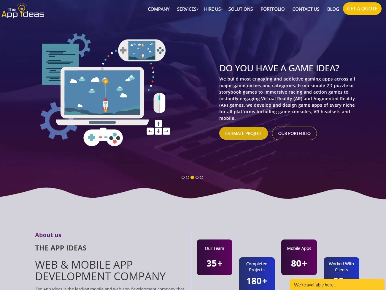 Screenshot of the The App Ideas website