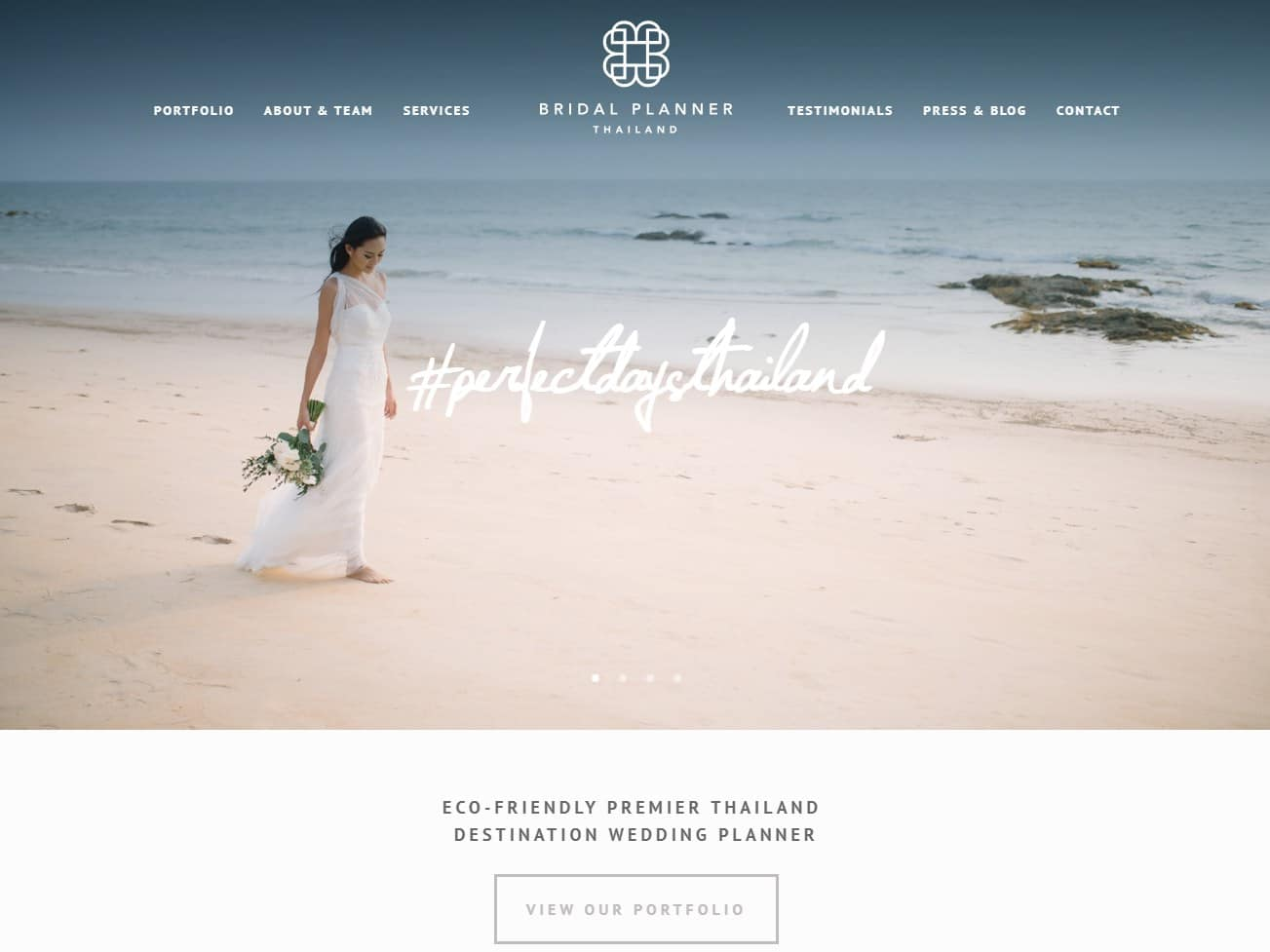 Screenshot of the The Bridal Planner website