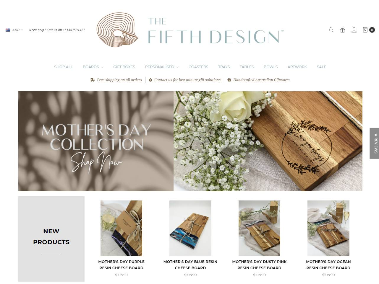 Screenshot of the The Fifth Design website