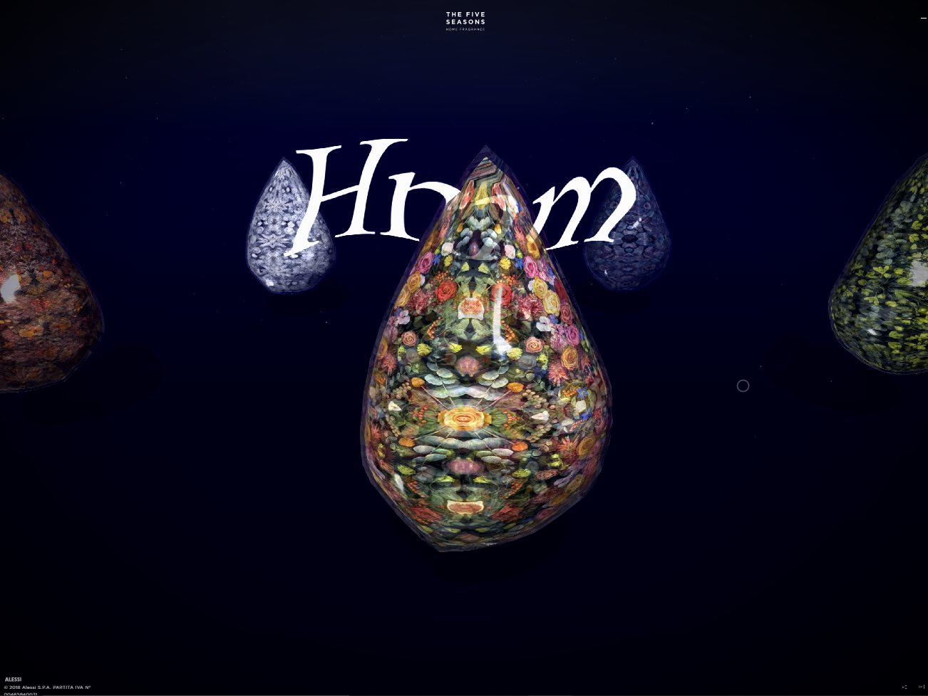 Screenshot of the The Five Seasons by Alessi website