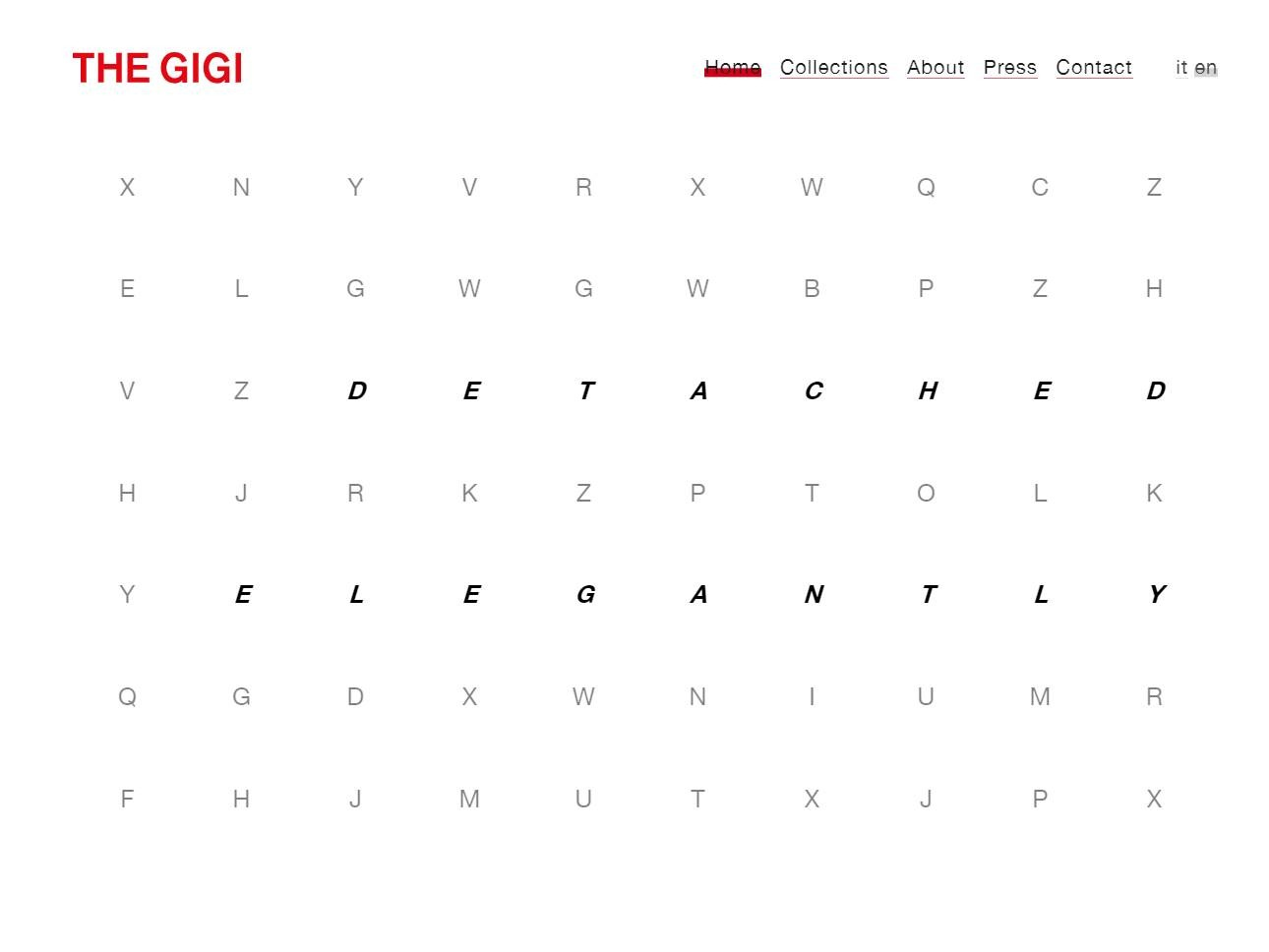 Screenshot of the The Gigi website