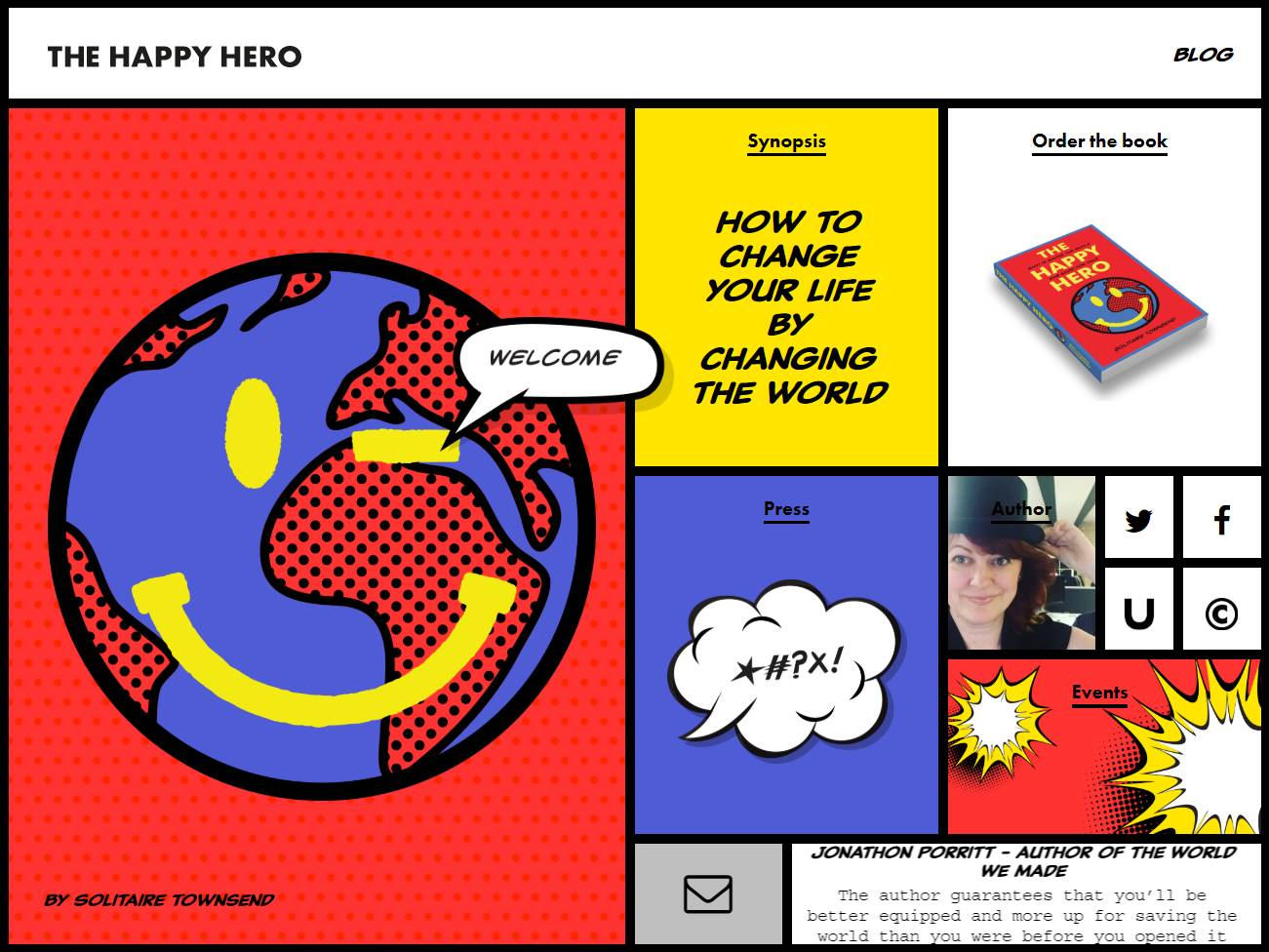 Screenshot of the The Happy Hero website