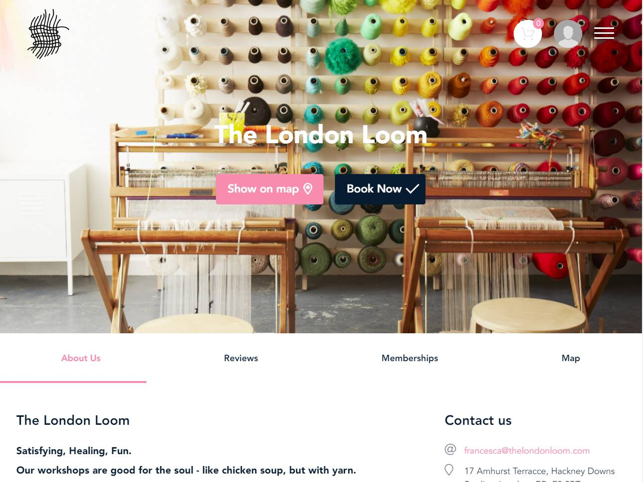 Screenshot of the The London Loom website