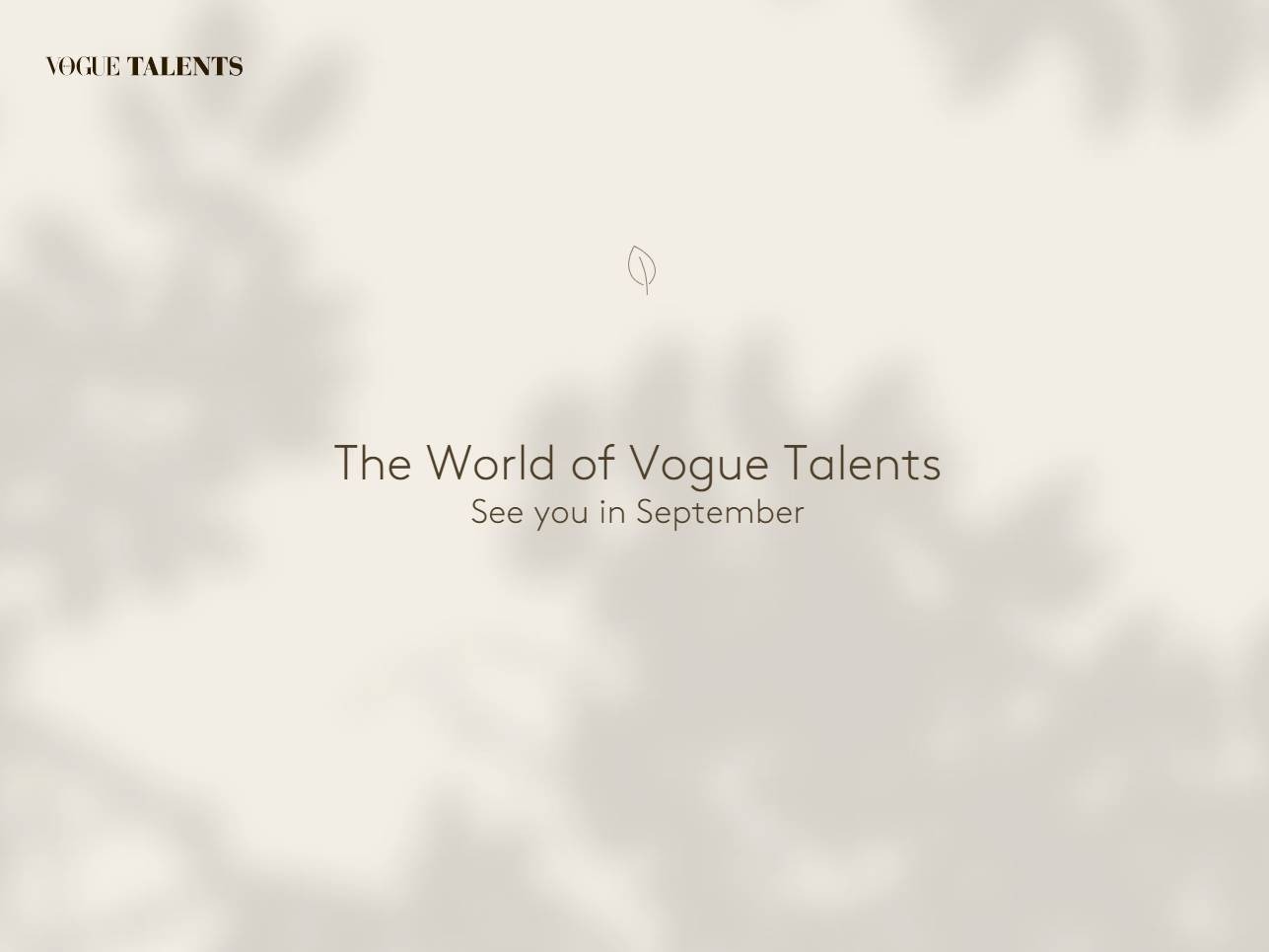 Screenshot of the The World of Vogue Talent website