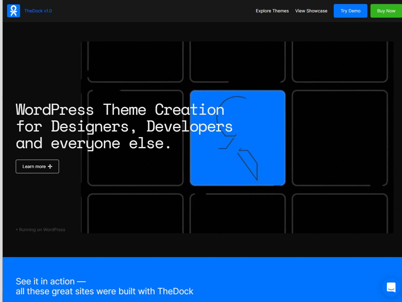 Screenshot of the TheDock website