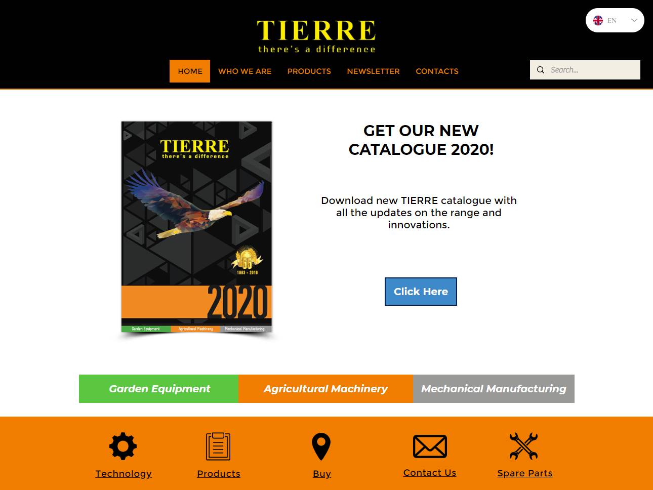 Screenshot of the Tierre Group Srl website