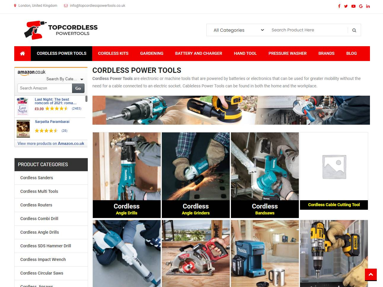 Screenshot of the TopcordlesspowertoolsUK website