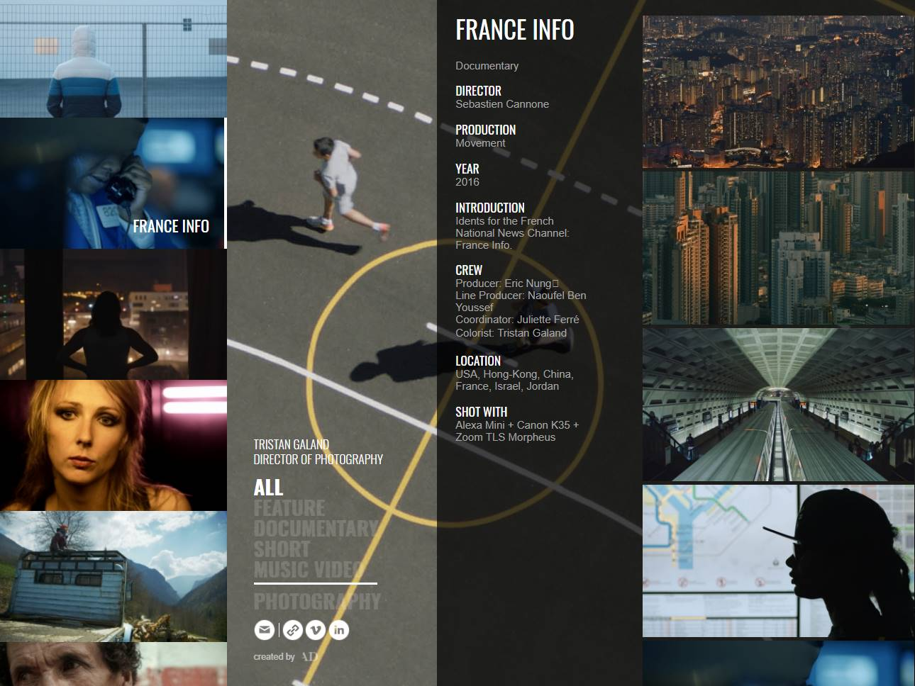 Screenshot of the Tristan Galand website