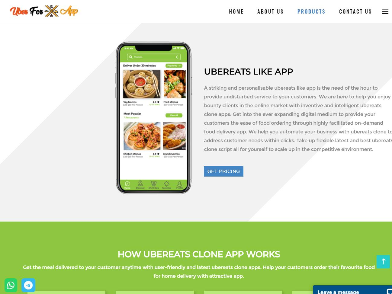 Screenshot of the Uberforxapp website
