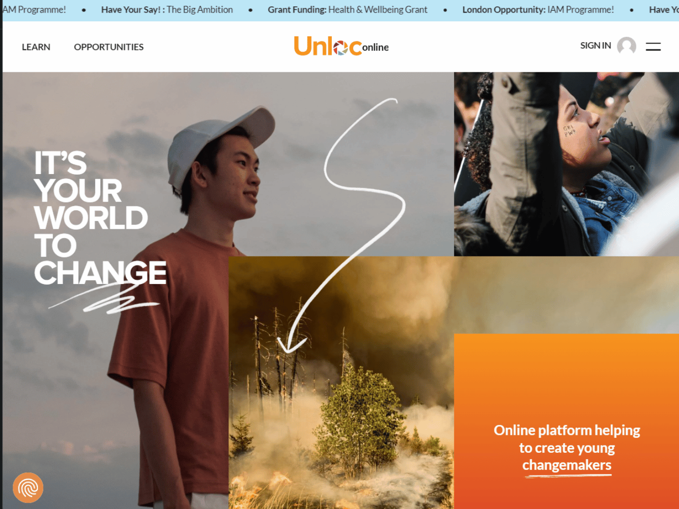 Screenshot of the Unloc online website