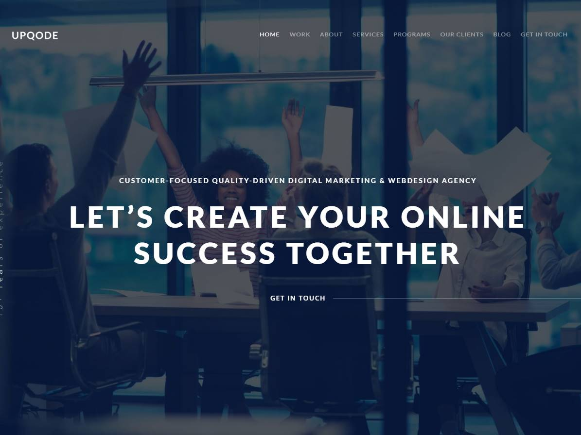 Screenshot of the UPQODE website