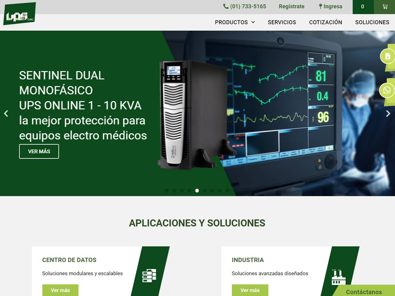 Screenshot of the UPSTEC website
