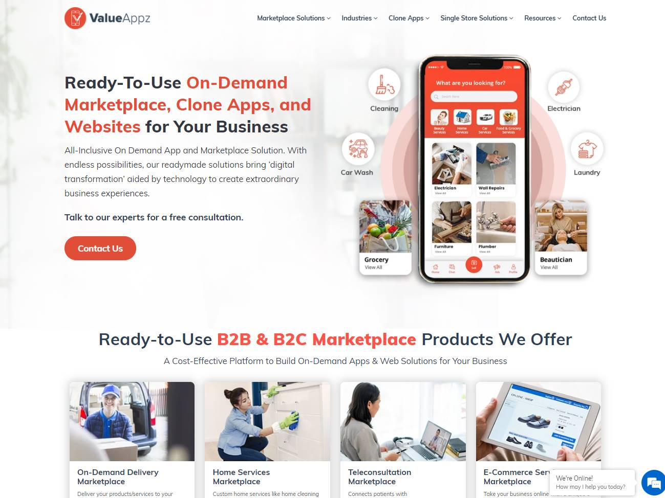 Screenshot of the ValueAppz website