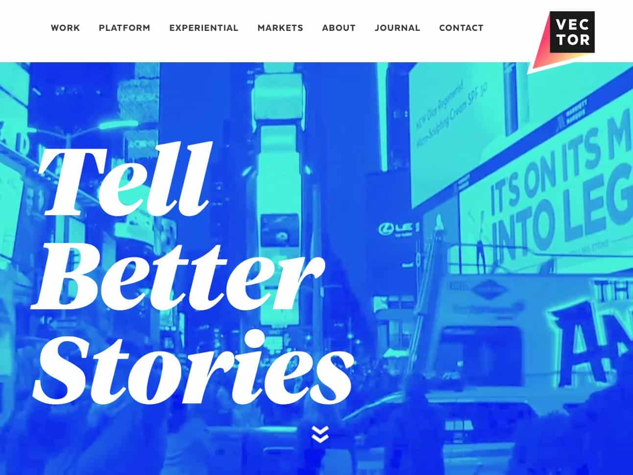 Screenshot of the Vector Media website