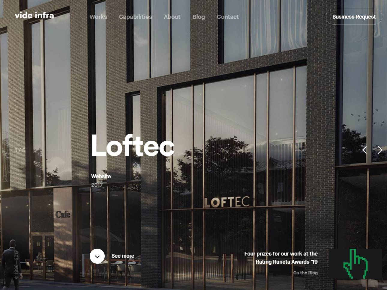 Screenshot of the Vide Infra Group website