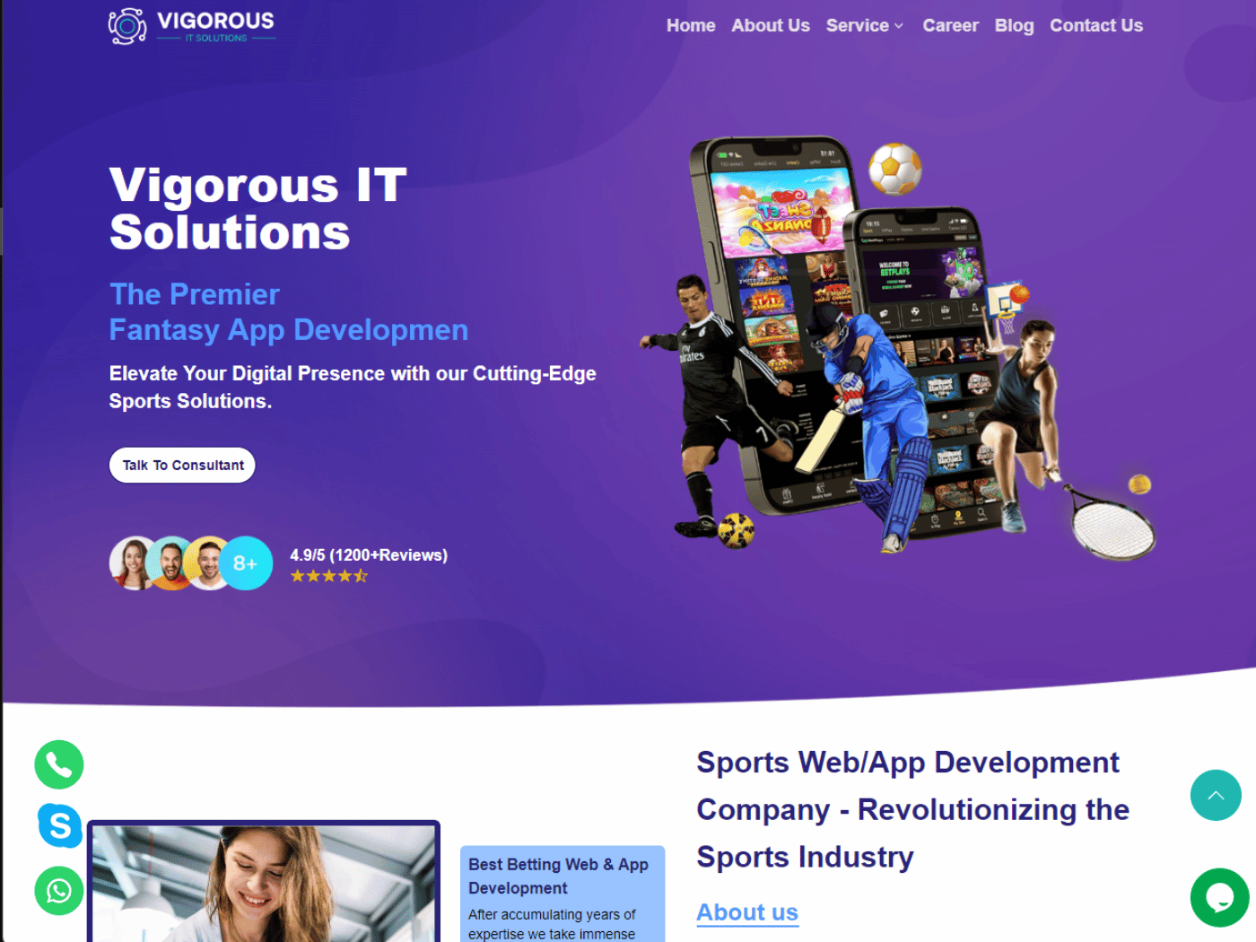 Screenshot of the Vigorous IT Solutions website