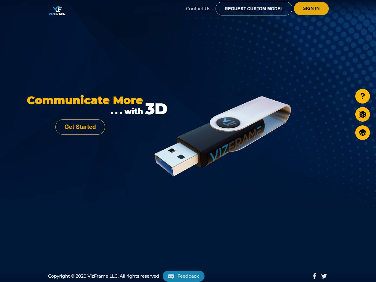 Screenshot of the VizFrame website