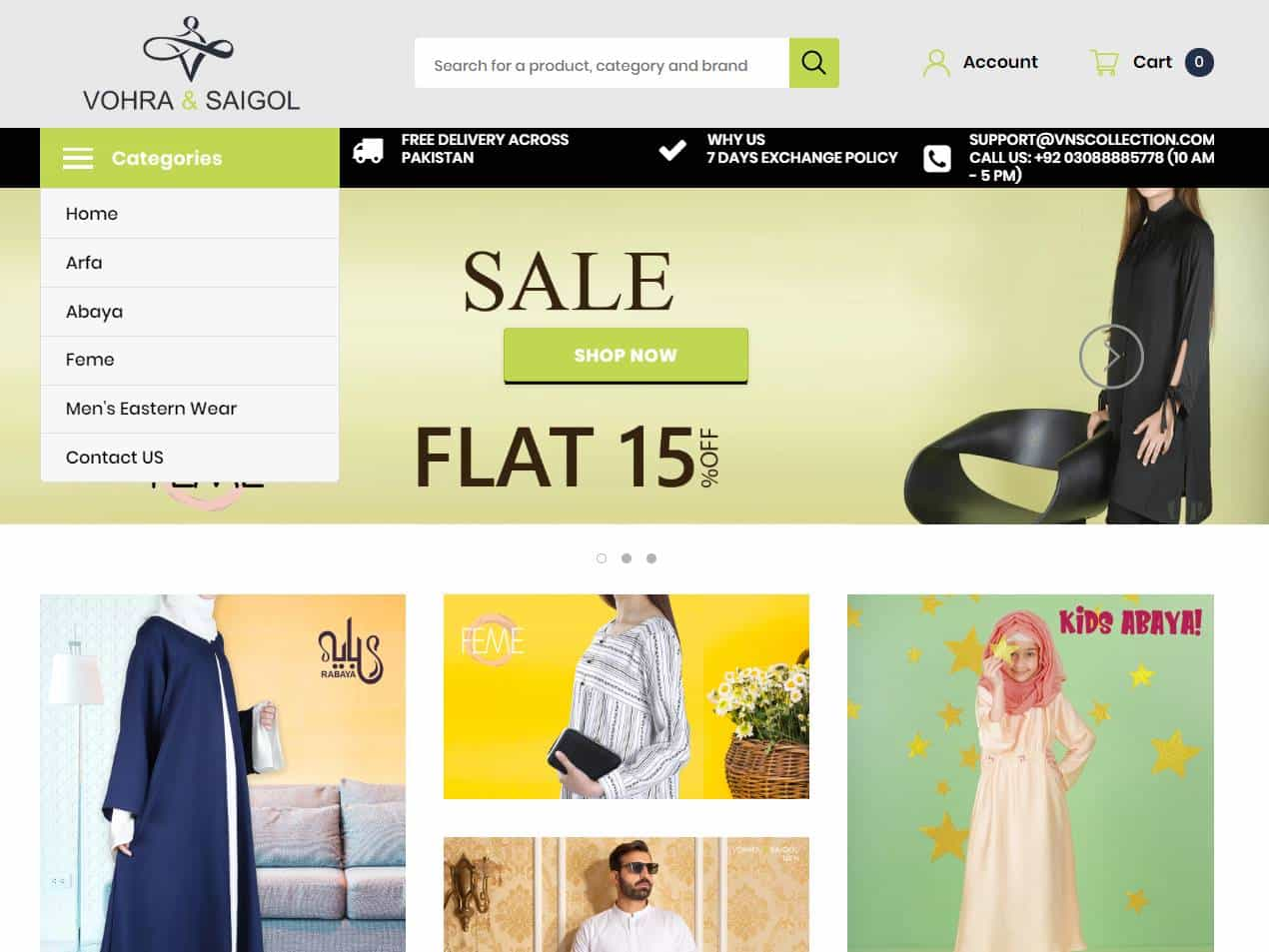 Screenshot of the Vnscollection website