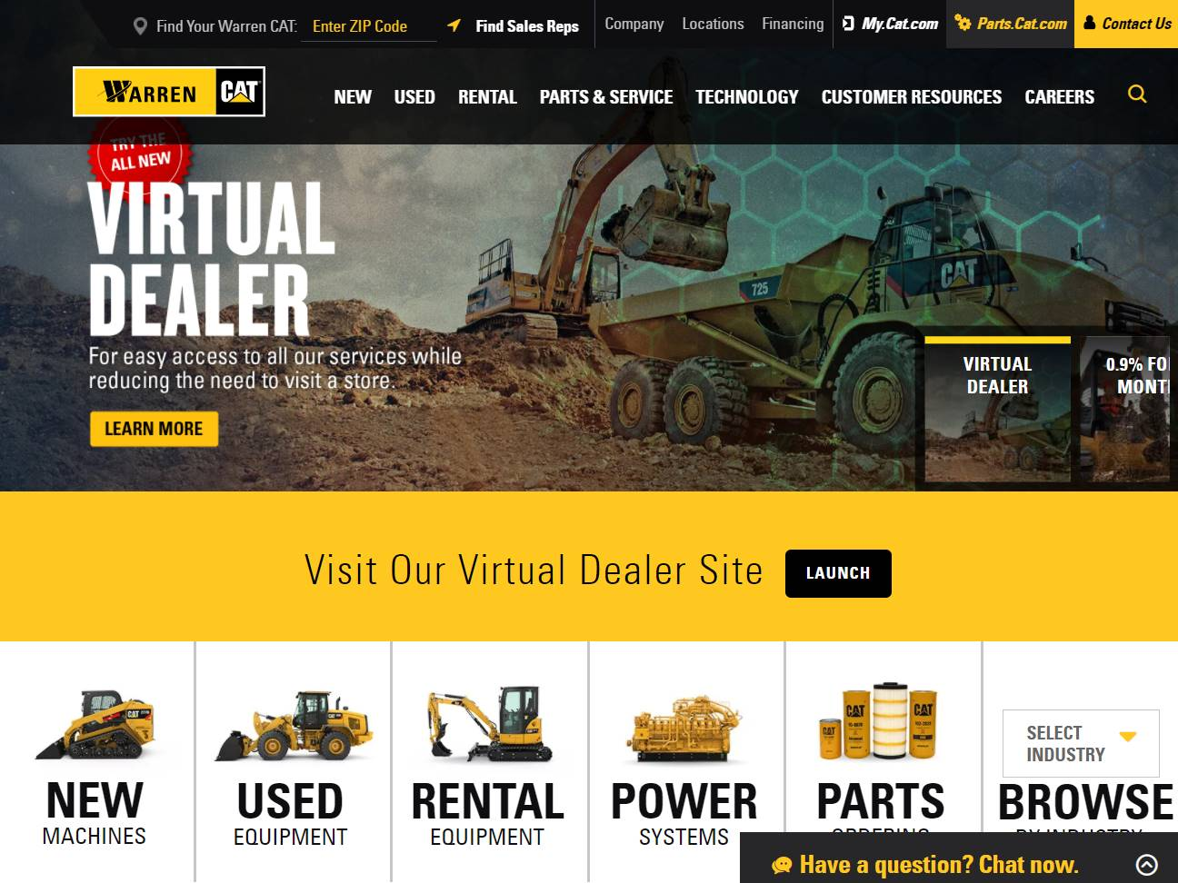 Screenshot of the Warren CAT website