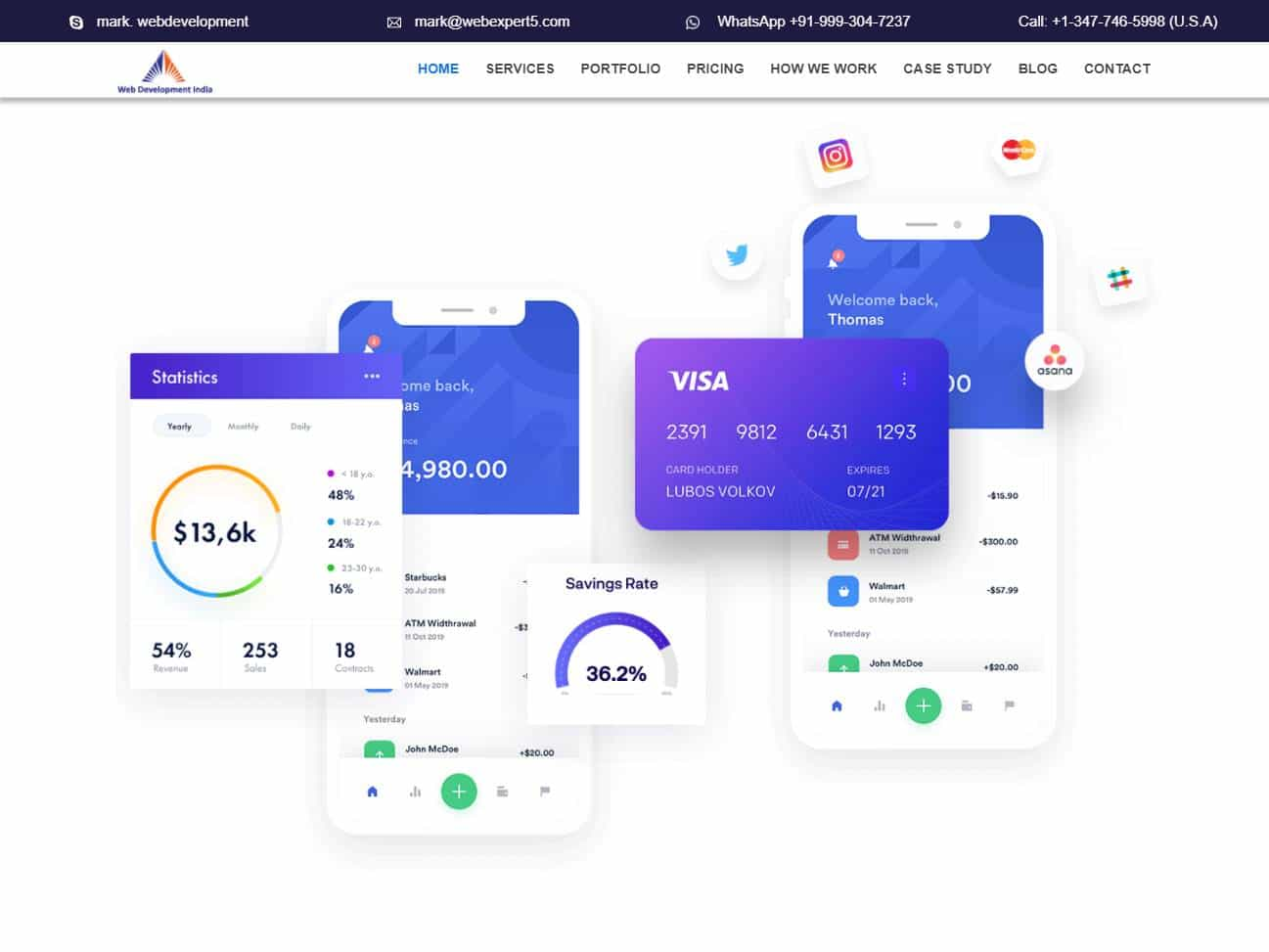 Screenshot of the Web Development India website